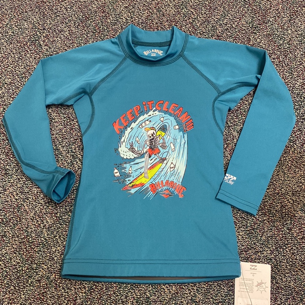 Billabong performance surf shirt size 4. New!